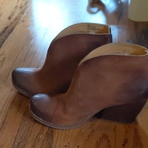 Korks by Kork- Ease Brown Leather Ankle Booties